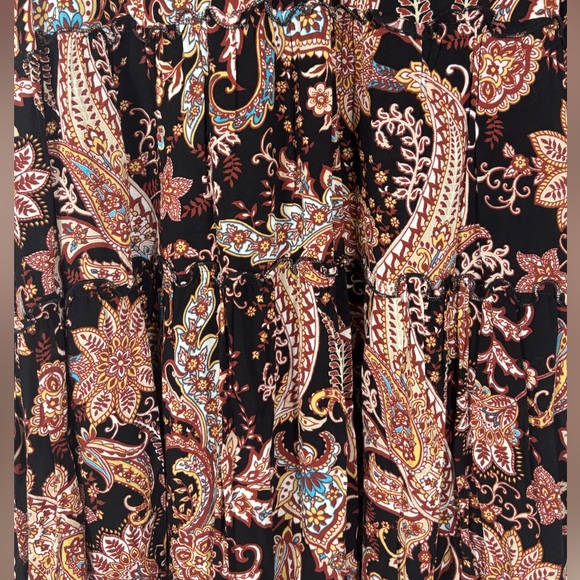 NWOT- By Anthropologie Black Boho Floral Paisley Long Sleeve Dress Tunic- Size S - Picture 8 of 12